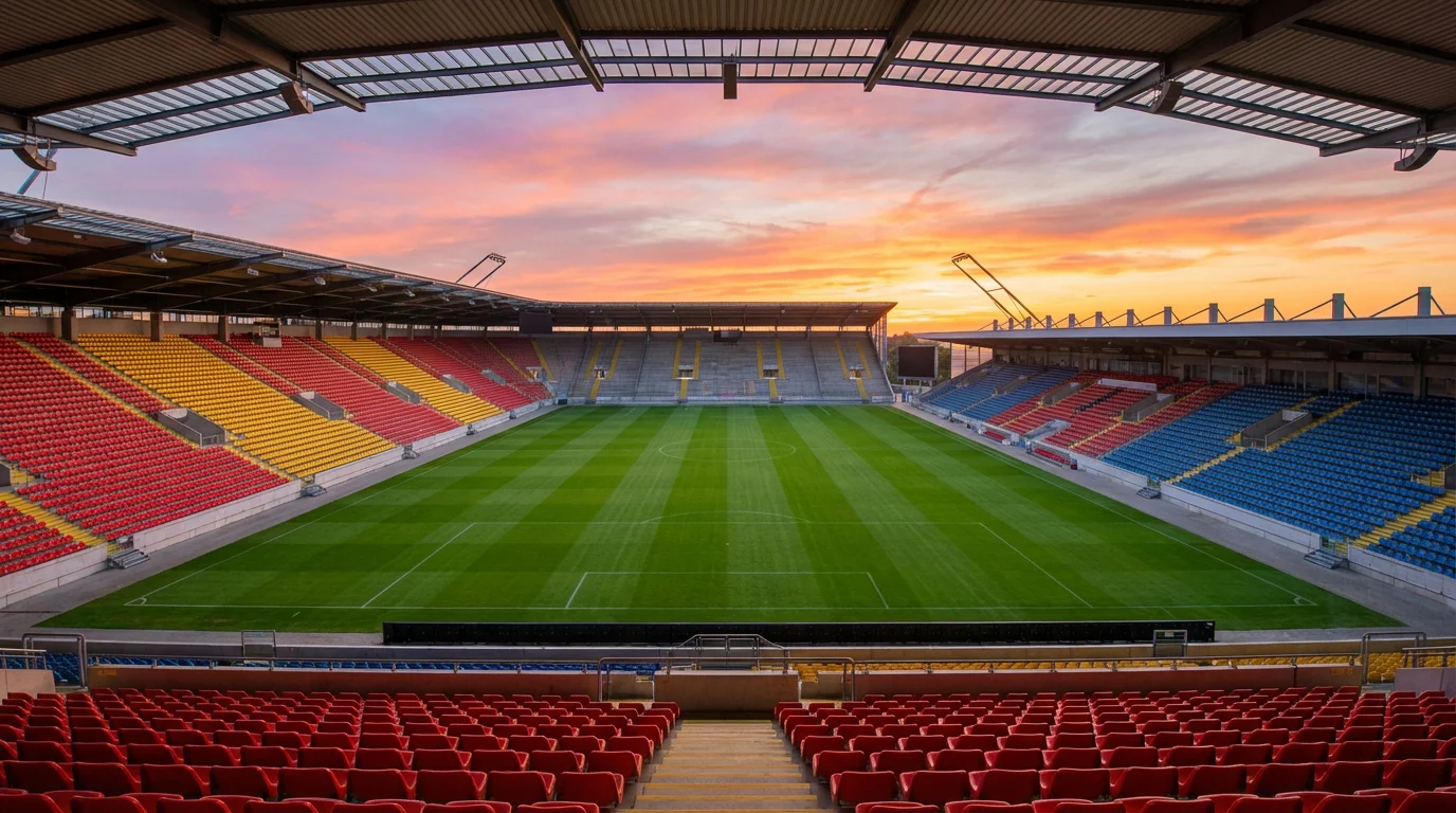 Mejores casas de apuestas para la Bundesliga: vista panorámica de un estadio alemán desde la grada